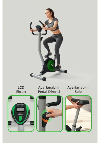 T-222 Kondisyon Bisikleti / Lcd Ekran Zaman-mesafe-hız-kalori-odometre / Ayarlanabilir Sele