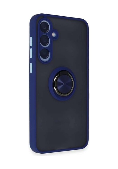 Samsung Galaxy Uyumlu.  A35 5g Kılıf Montreal Yüzüklü Silikon Kapak  Lacivert