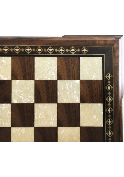 Helena Wood Art Masif Ceviz Sedefli Satranç Tablası 42 cm