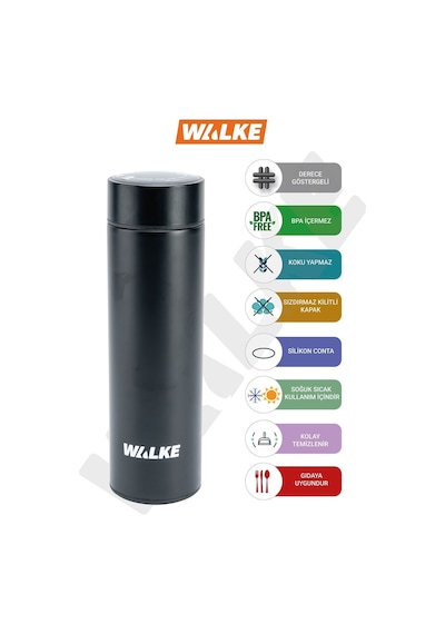 Walke Luxury Dereceli Paslanmaz Süzgeçli Çelik Bardak Termos 500 ML