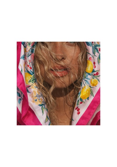 Lilly Citrus Bloom Fular / Eşarp 70 70 Cm Pembe Pembe