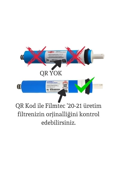Filmtec Su Arıtma Cihazı Membran Filtresi 75 Gpd Qr Karekod