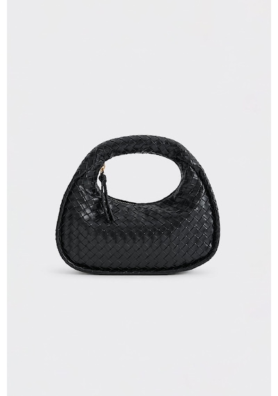 Suud Collection Siyah Joli Mini Deri Çanta