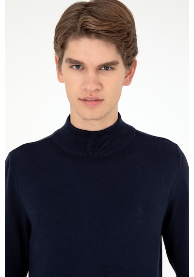 U.S. Polo Assn. Erkek Slim Fit Yarım Boğazlı Lacivert Basic Kazak 50288887-VR033