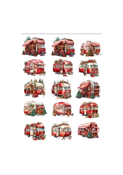 Kırmızı Karavan Sticker Set