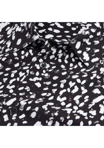 The Kooples Erkek Comfort Fıt Baskılı Siyah Gömlek