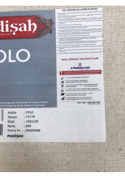 Padişah Halı Polo 74779 060 Serisi Akrilik Salon Oturma Yatak Odası Halısı Krem