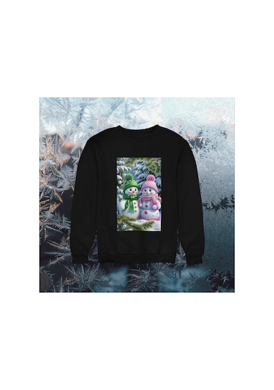 Stil X Yeni Yıl Baskılı Kız Çocuk Sweatshırt, Chrıstmas Temalı Siyah-1