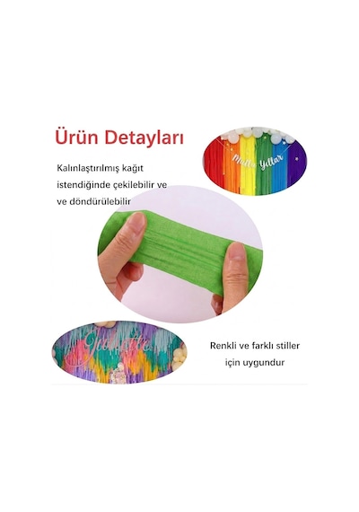 Çimen Yeşili Şerit Krapon Kağıdı Rulosu, Çiçek Yapım, El İşi Süsleme Kağıdı, 6 Adet, 4.5cm X 22metre