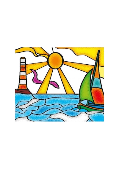 5001 Kumtoys Cam Vitray - Glass Painting / +6 Yaş - Zmff-890821 1 Adet