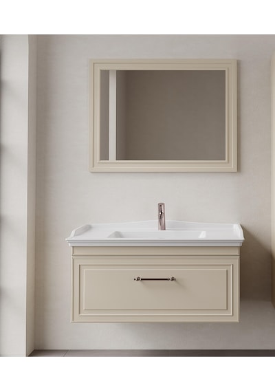 Denko Era 100 Cm Bej Banyo Dolabı Takımı Bej Denko Era 100 Cm Bej Banyo Dolabı Takımı Bej