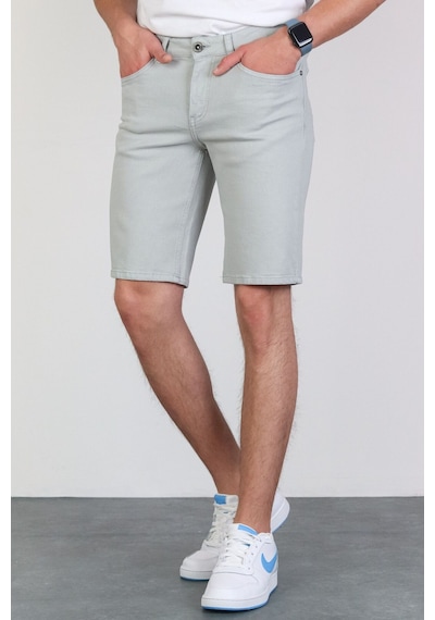 HLT Jeans Erkek Baby Blue Slim Kesim Comfort Likralı Esnek Jeans Şort Thomas-Baby Blue 001