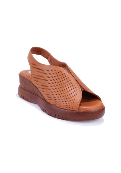 Dagoster Dza07-9972521405 Taba Günlük Ortopedik Deri Kadın Sandalet Taba
