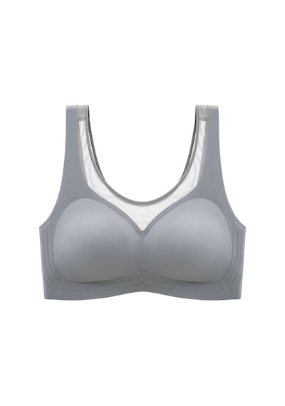 Isabel Tül Detaylı İthal Dikişsiz Balensiz İce-silk Bralet-spor S Gri