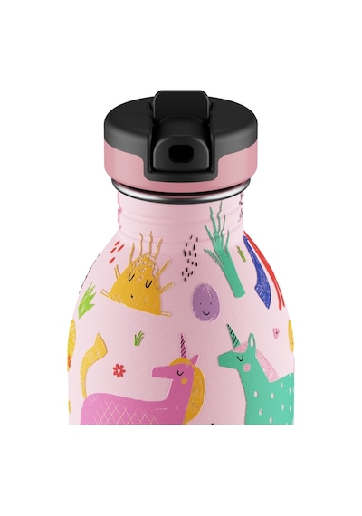 Kids Bottle Magic Friends Pipetli Paslanmaz Çelik Çocuk Su Matarası 500 Ml Pembe