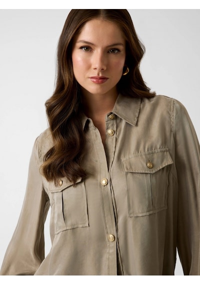 Guess Dalia Akışkan Kısa Kadın Yeşil Gömlek W6gh22w1789-g8cj Yeşil