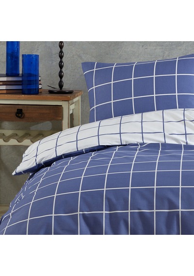 %100 Pamuklu Tek Kişilik Nevresim Takımı 160x220 2 Yastık Kılıflı Lastikli Çarşaflı 120x200+30 Mavi