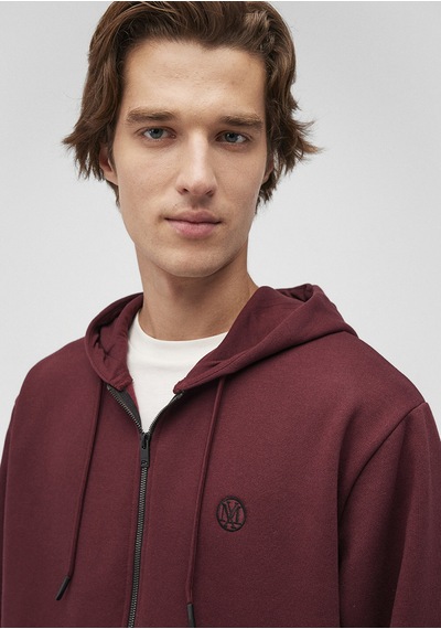 Mavi - Kapüşonlu Fermuarlı Bordo Basic Sweatshirt 066979-70426 Bordo