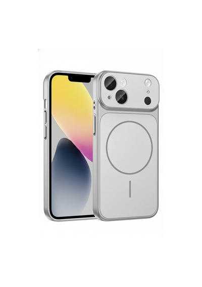 Apple Apple iPhone Gümüş 13 Uyumlu 17 Pro Max Görünüme Çeviren Kamera Koruma Magsafe Kılıf