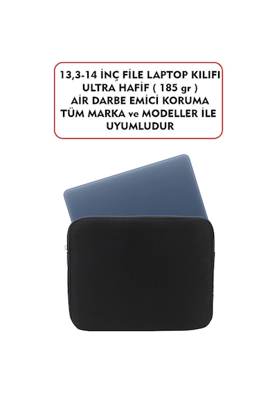 Macbook Air Pro 13 & 13.3-14 inç File Laptop Kılıfı 185 gr Tüm Marka ve Modeller İle Uyumludur Siyah
