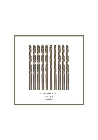 Hss Matkap Ucu 5,5 Mm, Metal, Ahşap, Plastik İçin 10 Adet