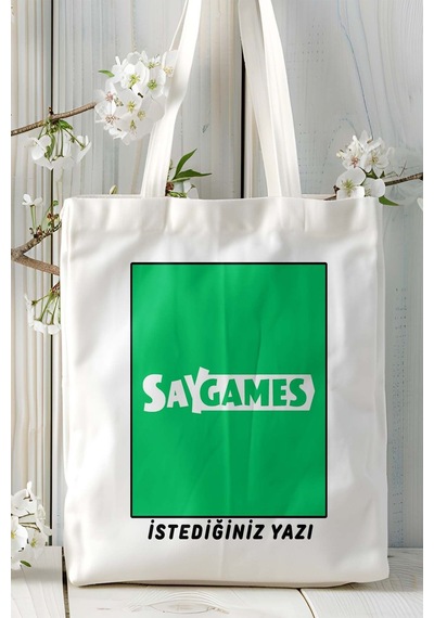 Art Hediye Say Games Mobil Oyun Baskılı Bez Çanta Omuz Çantası Çift Tafaflı Baskı Kişiye Özel 1 Çok Renkli