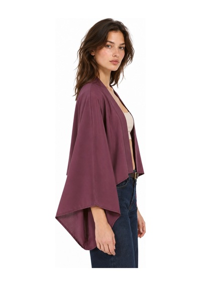 Hiccup Busem Kadın Kimono Bordo - Kırmızı