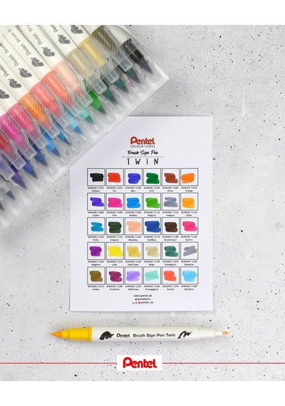 Pentel Brush Sing Pen Twin Çift Taraflı Fırça Uçlu Kalem Diğer