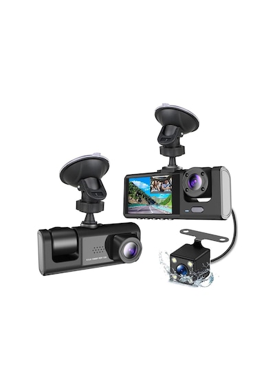 Daytona A98 Balckbox Dvr Wifi Full Hd 1080p 3 Kameralı Araç İçi Güvenlik Kamerası + Park Modu Kablosu Ön-arka-i