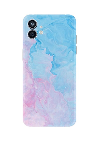 Nothing Phone 2 Kılıf Desenli Silikon Pink Blue Abstract 1385