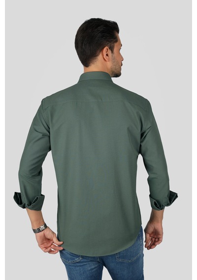 Yeşil Yaka Düğmeli Premium Şamre Slimfit Erkek Gömlek Yeşil Yeşil Yaka Düğmeli Premium Şamre Slimfit Erkek Gömlek Yeşil