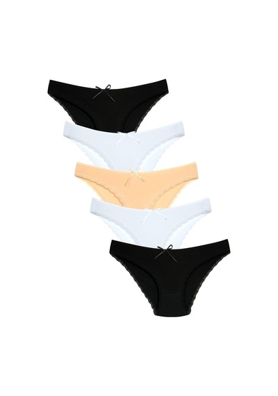 New Lilla 1101 Bikini Kadın T. Dantelli Külot Paketi (555344035) Çok Renkli