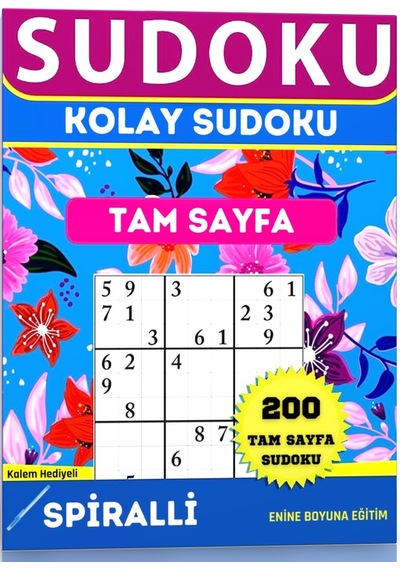 Kolay Sudoku Tam Sayfa 200 Süper Sudoku Kalem Hediyeli