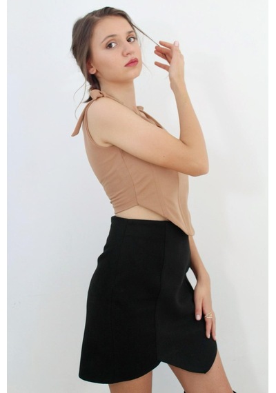 Mois Atelier Nude Balenli Crop Top, Tasarım, Hediye, Büyük Beden Nude