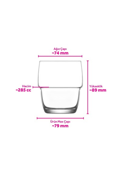 Lav Galata Cam Viski Bardağı 6'lı 285 ml (Meşrubat/Su Bardağı)