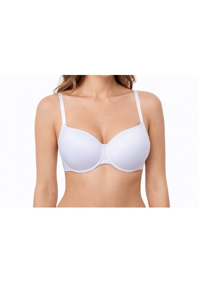 Normbody Toparlayıcı Lifting Etkili Destekli Ve Dolgulu Sütyen / Straplez Cıkarılabilir Ayar Askılı Beyaz