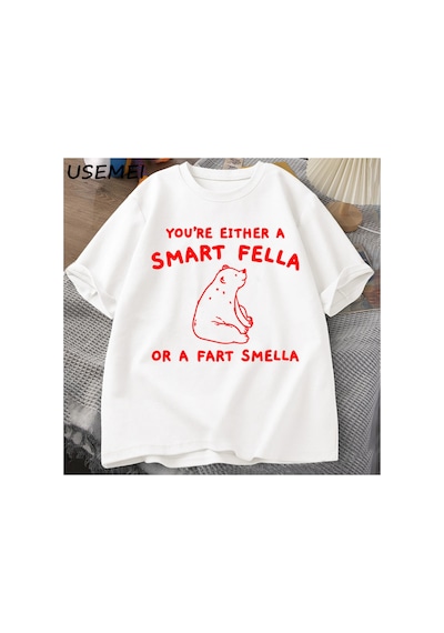 Tarzsokak Eğer Bir Akıllı Adam T Shirt Kadın Erkek Retro Karikatür T-shirt Pamuk Ayı Garip T Shirt Raha 2997 Beyaz