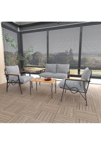 Doruk Home Balkon, Bahçe, Cafe, Metal Kanepe Koltuk Takımı , Bahçe Mobilyası, 70x40 Sehpalı - 211 Orta Gri Doruk Home Balkon, Bahçe, Cafe, Metal Kanepe Koltuk Takımı , Bahçe Mobilyası, 70x40 Sehpalı - 211 Orta Gri