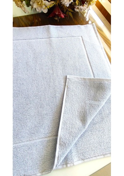 3.lü Set 50x90cm. Büyük Lüks Ayak Havlusu, Ayak Paspası, Havlu Paspas, Banyo Ve Lavabo Paspası Mavi