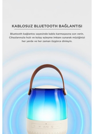 Premium Aydınlatma Müzik Sever Gece Lambası Bluetooth Hoparlör Led Işıklı Speaker D22