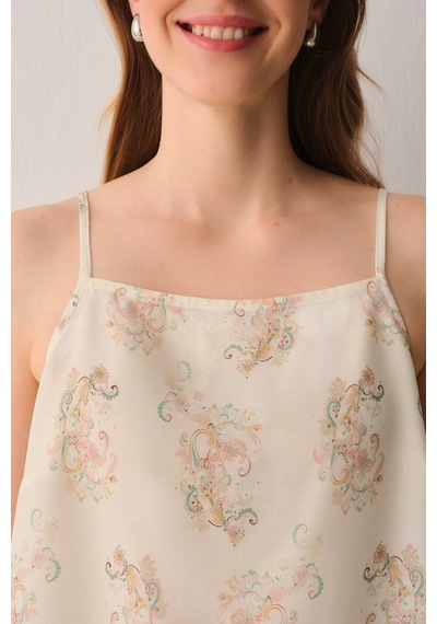 Suwen Rustic Atlet Şort Pijama Takımı Sh265286671185 Bej