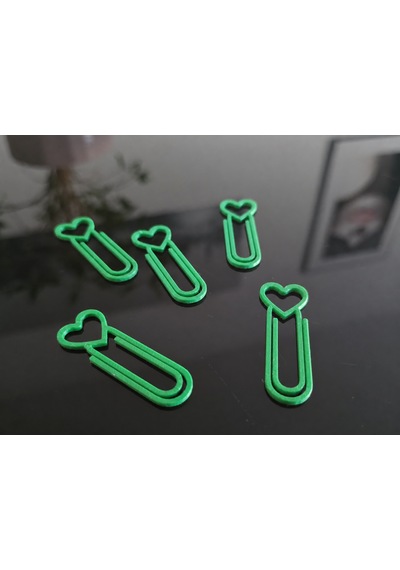 3d Baskı Kalp Figürlü Ataç - 10lu Set - Yeşil