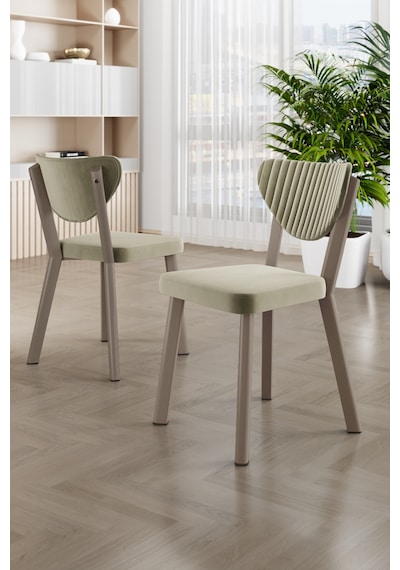 Exve Serisi 80x132 Açılabilir Traverten Takımı Ve 6 Sandalye Krem Sandalye Cappucino İskelet