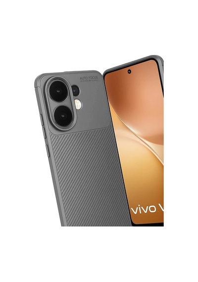 Vivo V60 5g Auto Focus Karbon Kapak - Gri Evimdeyokyok