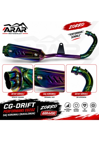 Cg-drift Performans Egzoz Saç Korumalı Bukalemun -zorro-arr4490 Çok Renkli