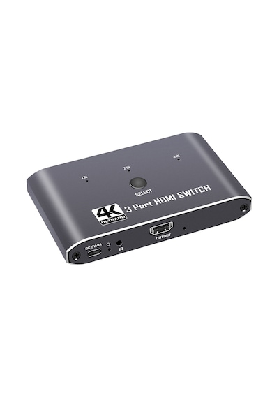 Gplus 4K321M 3 Port HDMI 2.0 4K 60Hz HDR HDCP 2.2 EDID CEC Metal Switch