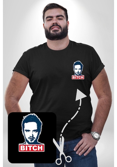 Angemiel Breaking Bad Siyah Büyük Beden Kadın Basic Minimal Baskılı Tişört Siyah