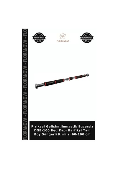 Fiziksel Gelişim Jimnastik Egzersiz Dgb-100 Red Kapı Barfiksi Tam Boy Süngerli Kırmızı 60-100 Cm