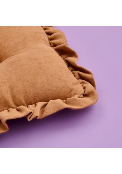Soft Nora Sandalye Minderi - Açık Kahverengi - 40x40 Cm Çok Renkli