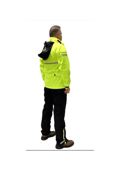Caretech Ct-neonpro Motosiklet Yağmurluk Astarlı Kapüşonlu Reflektörlü Çantalı Su Rüzgar Geçirmez Medium